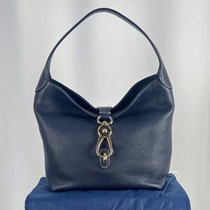 Brand New | Dooney & Bourke | Pebble Grain Small Logo Lock Sac | Midnight Blue